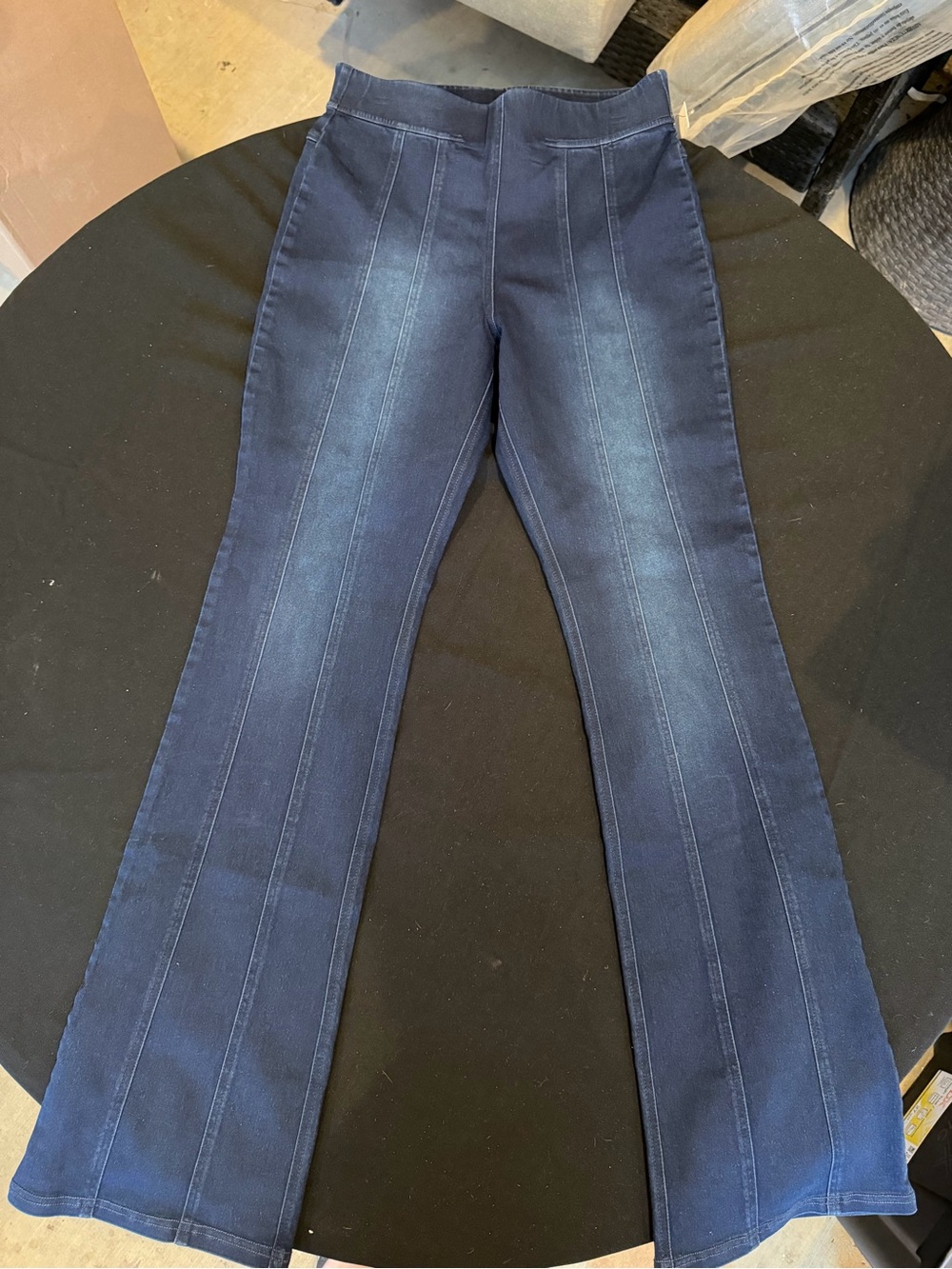 Anna & Ava Midnight Rinse Pull On Flare Jeans Pants Large NWT